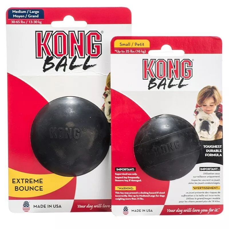 Kong Extreme Ball jouet chien caoutchouc distraction taille S ou M