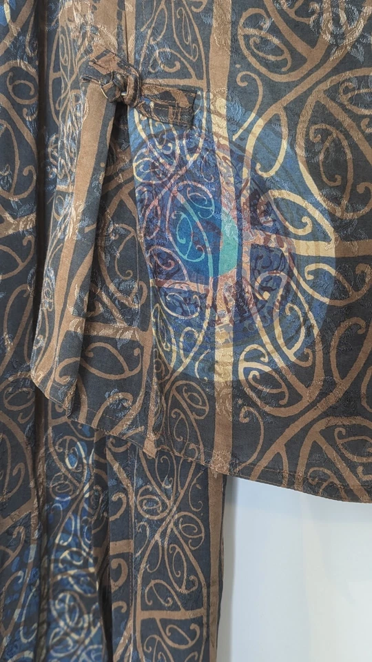  Women's MISSION CANYON Santa Barbara SKIRT Top One Size Purple Gold Sari Fabric - Image 2 of 4