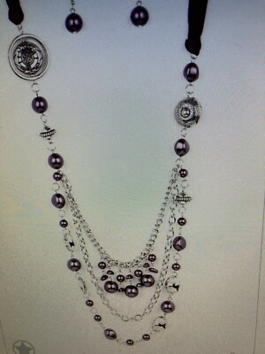 Trimmings Purple Necklace All The Trimmings White Paparazzi