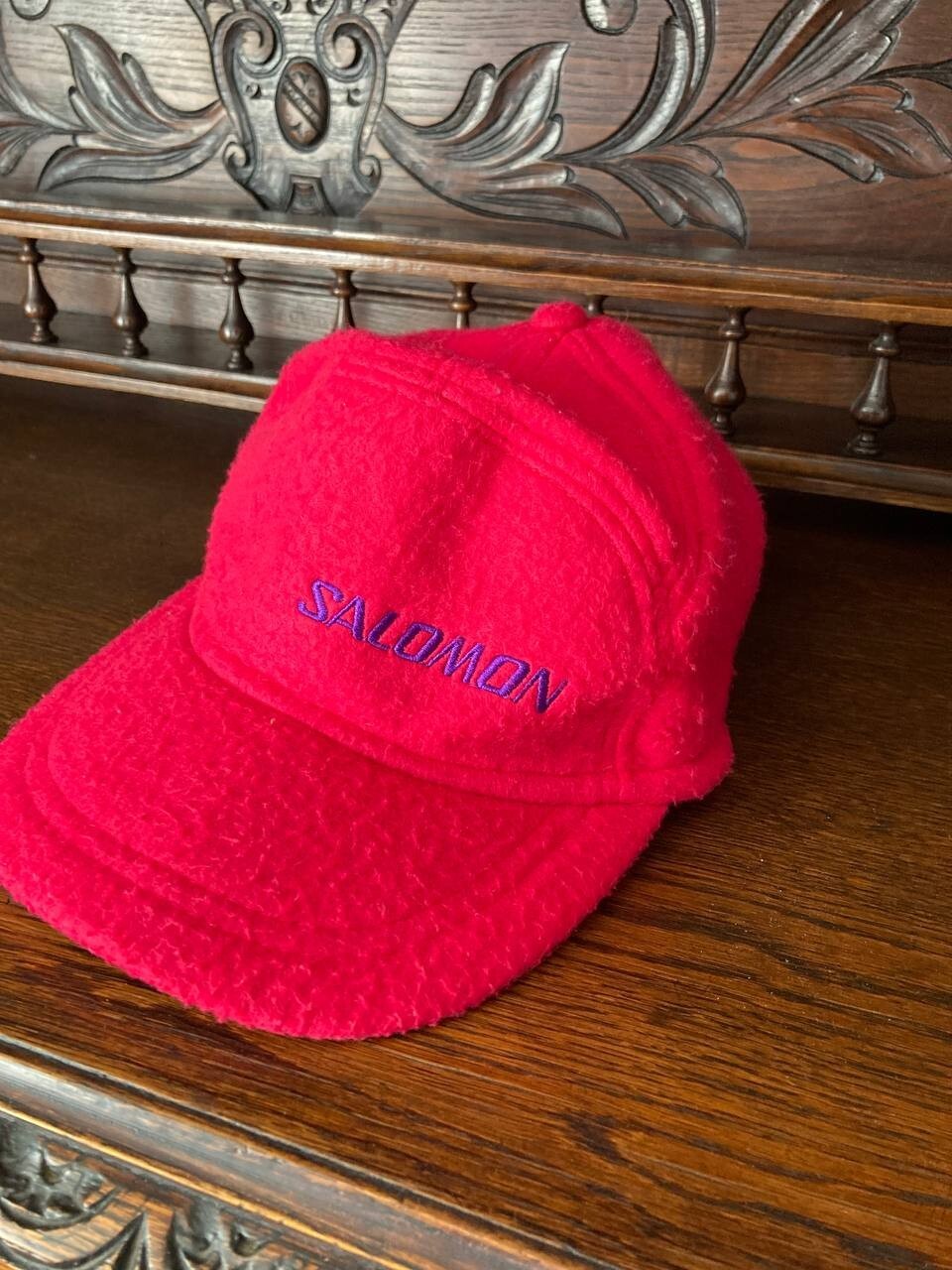 Cappello Salomon Vintage Polartec 5 Pannelli Pile Stile Outdoor Taglia Unica Rosa