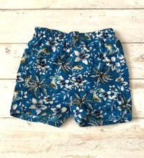 Boys 24m Swimsuit Swim Trunks Blue Floral Fish Palm Trees Children s Place Brand