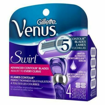Gillette Venus Swirl Platinum Deluxe Smooth 4 Cartridges 5 Deluxe Blades NEW