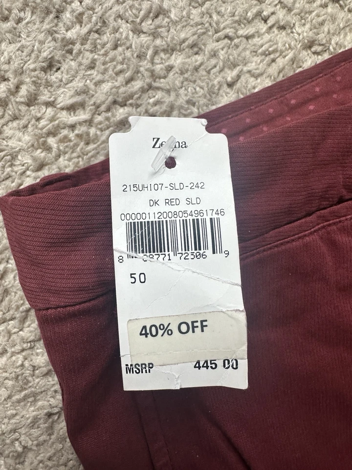 Pantalones chinos Ermenegildo Zegna borgoña ajustados - para hombre talla 50 IT / 32-34 EE. UU. Foto 4 de 4