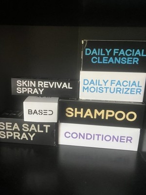 BASED Bath & Body Set: Cleanser, Moisturizer, Shampoo, Conditioner, Sprays