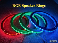 4PCS 8" RGB LED Speaker Rings for Truck Car Boat Audio System APP Remote Control