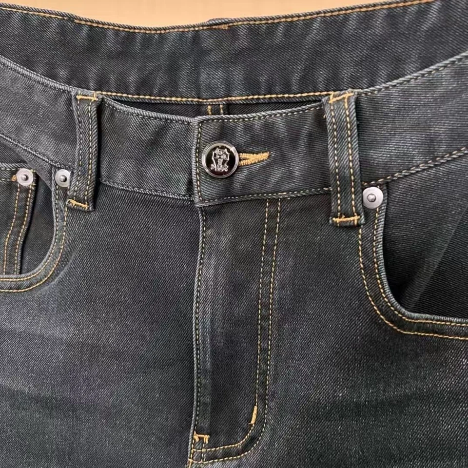 Brunello Cucinelli Regular Fit Straight Jeans Zipper Pocket Trousers Men's Pants - Image 3 of 4