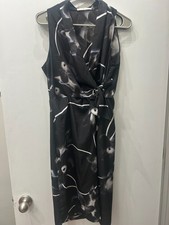 CUTE! Tahari Women's Dress Sz 14 Petite Printed Faux-Wrap