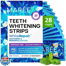 MAREE Teeth Whitening Strips with Mint Flavor - Comfortable for Sensitive Tee