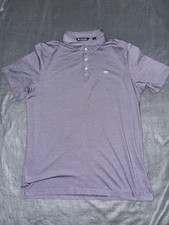 Travis Mathew Micro Stripe Golf Polo Men s XL Purple Short Sleeve Performance