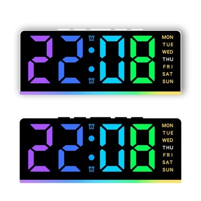 LED Digital Clock Quiet Night Light with Two Alarms For Bedroom Bedside Decors