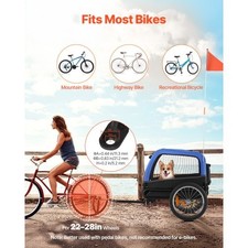 Dog Bike Trailer, Supports up to 66 lbs, Pet Cart Bicycle Carrier for Small  Me