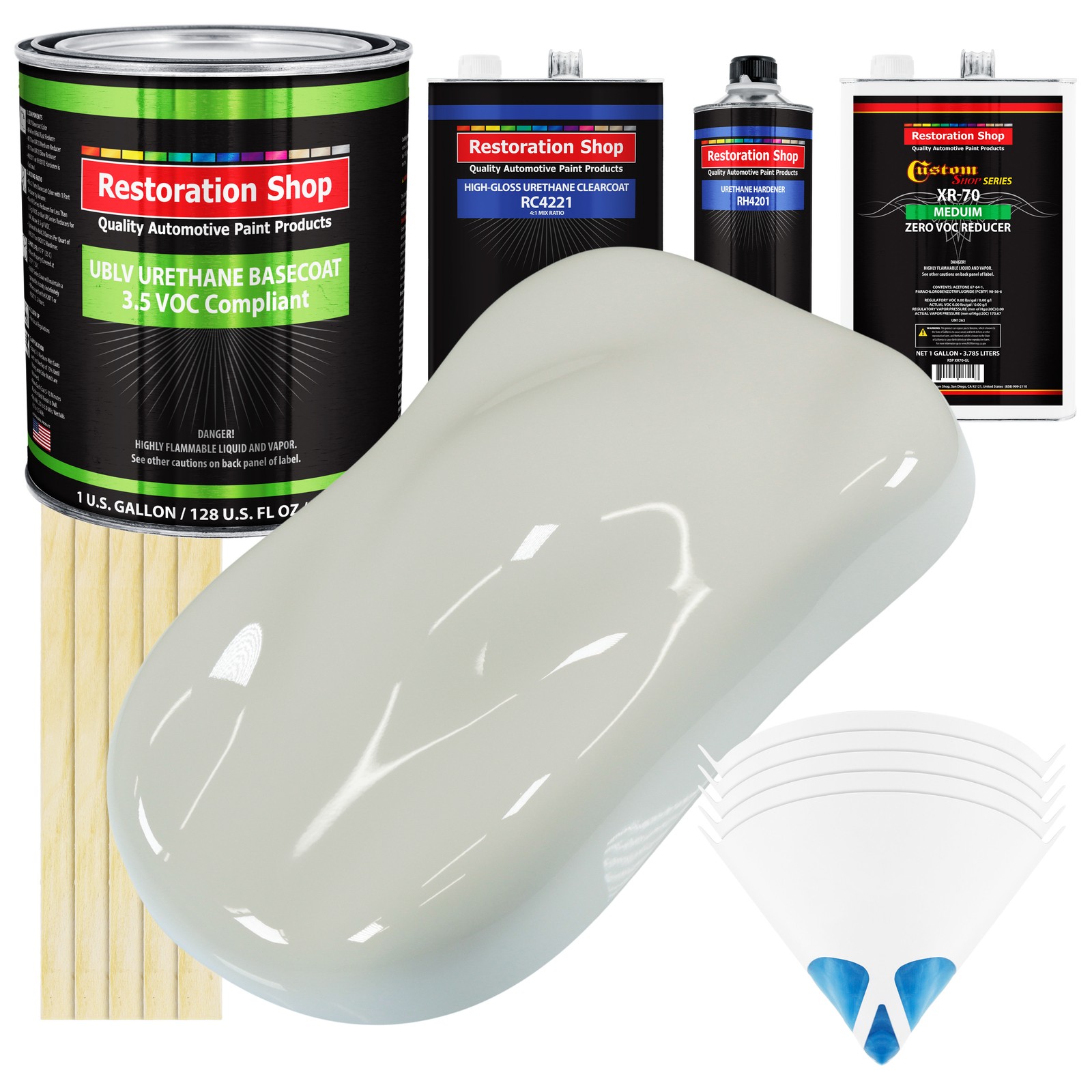 Arctic White Gallon Low VOC Urethane Basecoat Clearcoat Auto Paint Kit