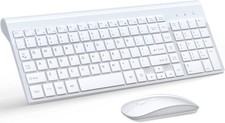 TopMate Wireless Keyboard and Mouse Combo 2.4G USB Slim Silent Keys White