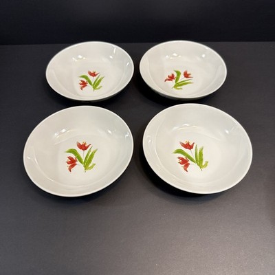 Set 4 Bonjour Meadow Rooster Fruit Bowls G021 Floral Dessert 5 