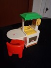 Little Tikes Dollhouse Miniature Kitchen Island w Chair Oven Phone Vintage 90s — photo 1