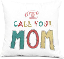 Call Your Mom Text Your Dad Throw Pillow Covers 18X18, Funny College Dorm Decora