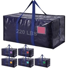 6 Pack Extra Large Heavy Duty Moving Bags with Reinforced Zipper Wide Handl...
