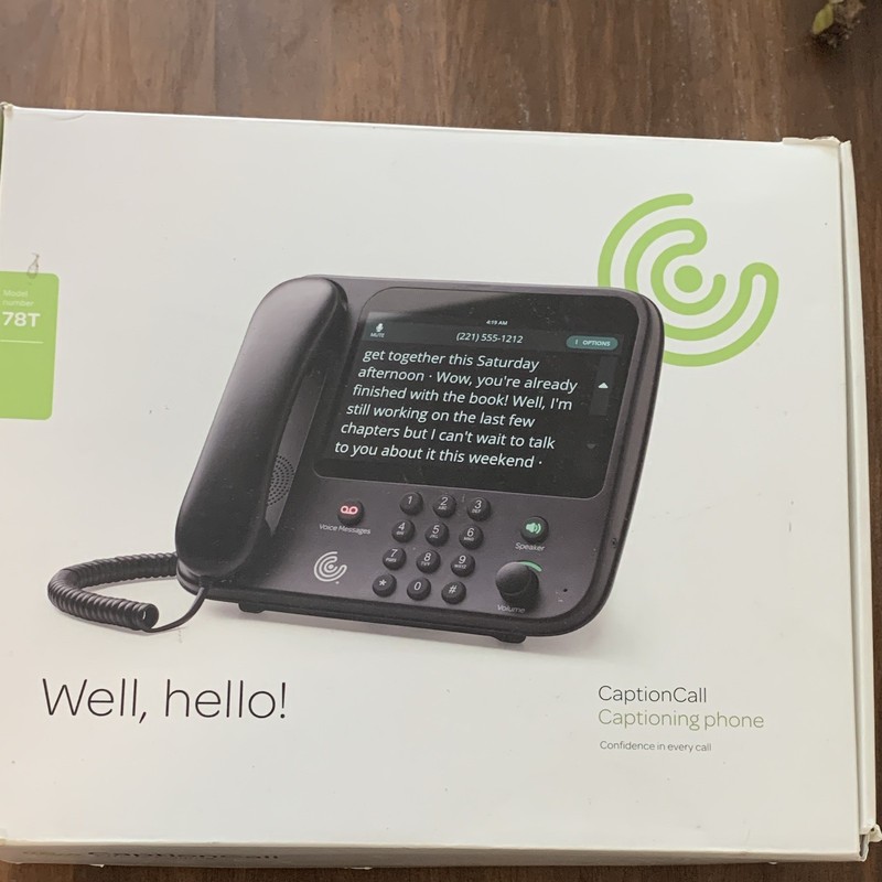 CaptionCall 78T Captioning Corded Telephone, Black, Speakerphone, 1 Line