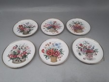 6 St&uuml;ck,Kaiser Porzellan,Untersetzer,Glasuntersetzer,Blumendekor mit Goldrand