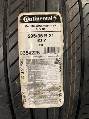 1 New 295 35 21 Continental Conti Sport Contact 5P SUV N0 Summer Tire
