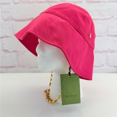 Gucci Pink Elevation Clock Bucket Chain Hat M NWT | eBay display picture 2