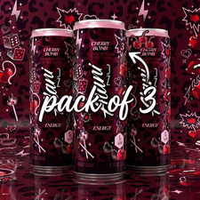 Alani Nu Cherry Bomb Energy Drink, 12 fl oz Cans Cherry Flavor, 3 Pack Bundle