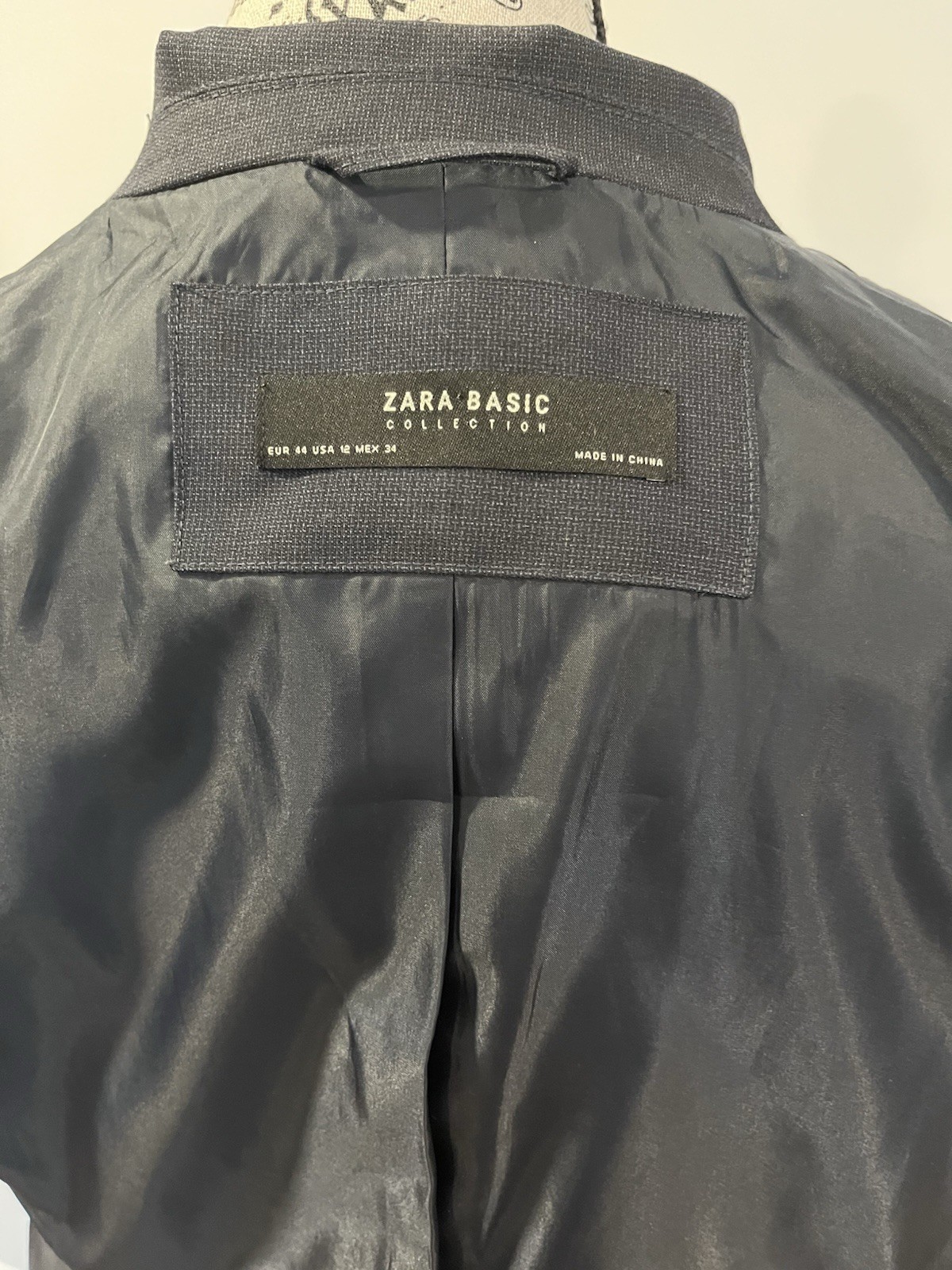 Zara Basic Collection Blazer Size 12 Charcoal Mic… - image 4