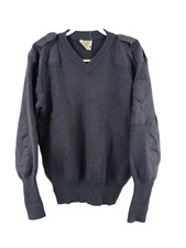 Mens Military Sweater British Commando Jumper V-Neck Size 106 cm Small
