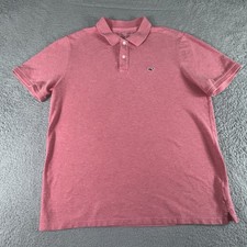 Vineyard Vines Polo Shirt Mens Medium Pink Heather Whale Logo Stretch Golf Pique