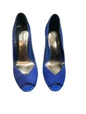 Bakers Platform Open Toe Heels Blue Eryn