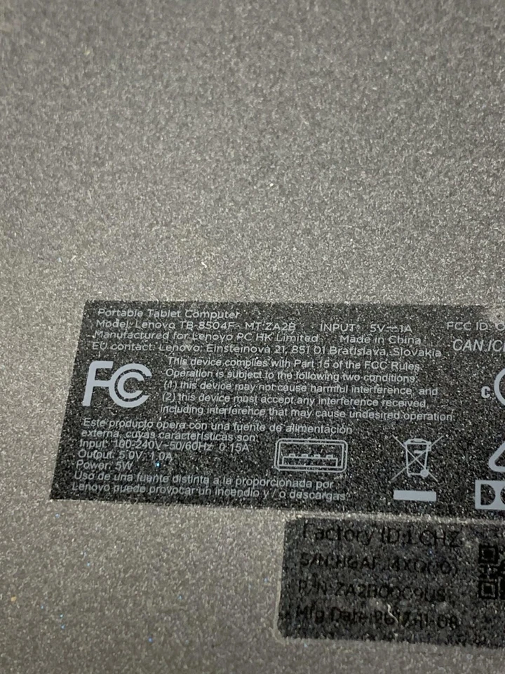 Lenovo Tab4 8 TB-8504F Tablet 8.0" Touch Screen Built-In Front Camera For Parts - Image 3 of 3