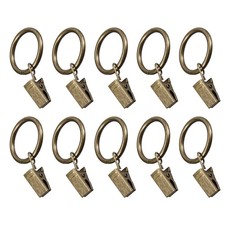 25mm Curtain Rings with Clips- 24Pack - Good for Curtains and Rods - Bronze