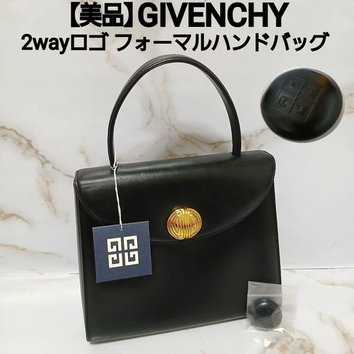 Givenchy 2-Way Logo Leather Formal Handbag From Japan