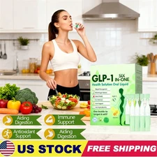 GLP-1 6-in-1 Oral Solution Quick Fat Loss, Blood Sugar | Anti-Aging US Stock