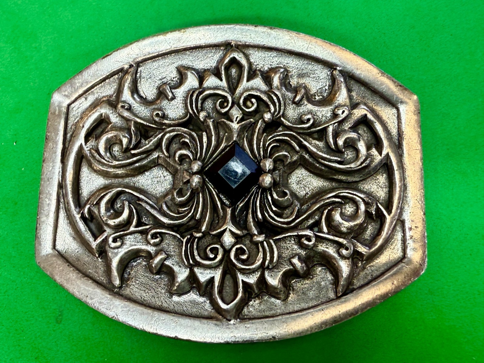 Scrollwork  Stone Sterling Silver Plated English … - image 22