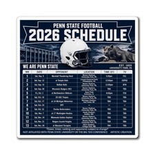 Penn State NCAA Football 2026 Schedule Magnet Refrigerator Schedule