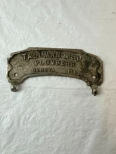 VTG Tallman & Son Plumbers Toilet Paper Holder Plaque by Wolverine Brass Works