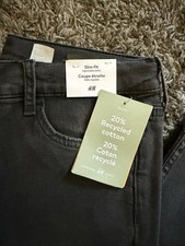Pantalones de mezclilla ajustados negros talla 16 de H&M para niños