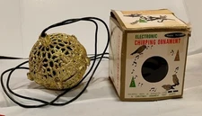 Vintage 1970s ELECTRONIC CHRISTMAS CHIRPING BIRD GOLD Filigree Ornament Works!!