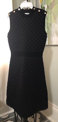 SANDRO PARIS MANY QUILTED LUREX KNIT DRESS IN BLACK WMNS SIZE 36 SFPRO01363-20