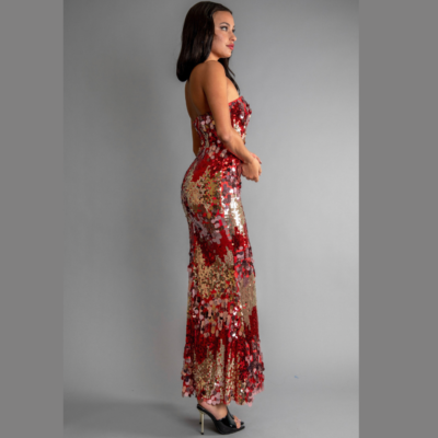 Red and gold sparkle dress. Strapless and ankle length. | eBay Red and gold sparkle dress. Strapless and ankle length. | eBay
