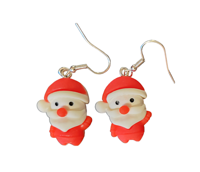 Christmas Resin Dangle Earrings New Santa Claus