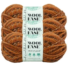 (3 Pack) Lion Brand Yarn 640-564B Wool-Ease Thick & Quick Bulky Yarn, FallLeaves