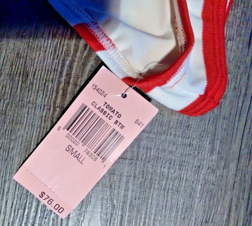 NUEVO $76.- JUICY COUTURE Rojo Blanco Rayas Bikini Traje de Baño Parte Inferior Pequeño Foto 3 de 3