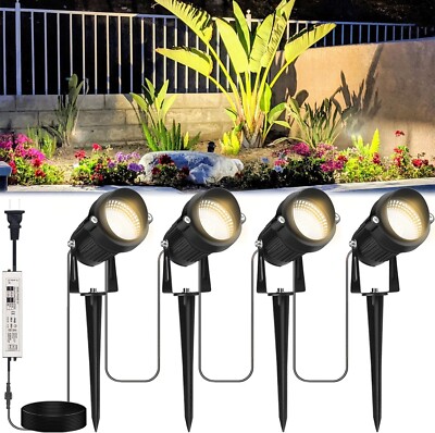 Dusk to Dawn Led Spotlights Outdoor, 24W Warm White Landscape Lighting Low Vo...