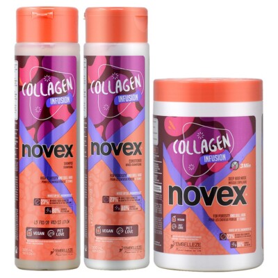 Novex Collagen Shampoo + Conditioner 10.1oz + Mask 14oz w/Free Nail File