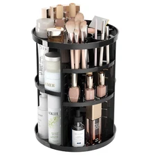 Rotating Makeup Organizer for Vanity, 360 Spinning Skincare Organizers with Adju