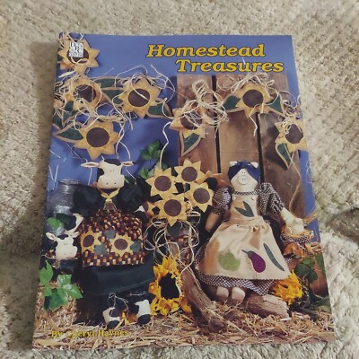 1996 Pattern Booklet Homestead Treasures Cow Pig Sunflowers By Cheryl Haynes #42