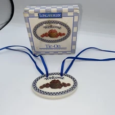 Longaberger Basket Tie-On - Welcome With Apples In Basket