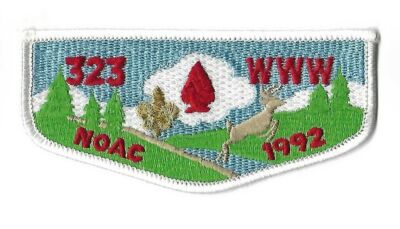OA 323 Arrowhead 1992 NOAC WWW BSA Flap WHITE Border [NAN-1005]
